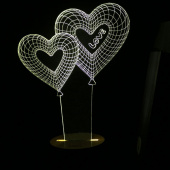 Светильник с 3D иллюзией Сердца