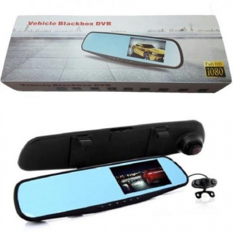 Видеорегистратор-зеркало с камерой заднего вида Vehicle Blackbox DVR Full HD фото в интернет-магазине подарков MarketSmart