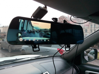 Видеорегистратор-зеркало с камерой заднего вида Vehicle Blackbox DVR Full HD фото в интернет-магазине подарков MarketSmart